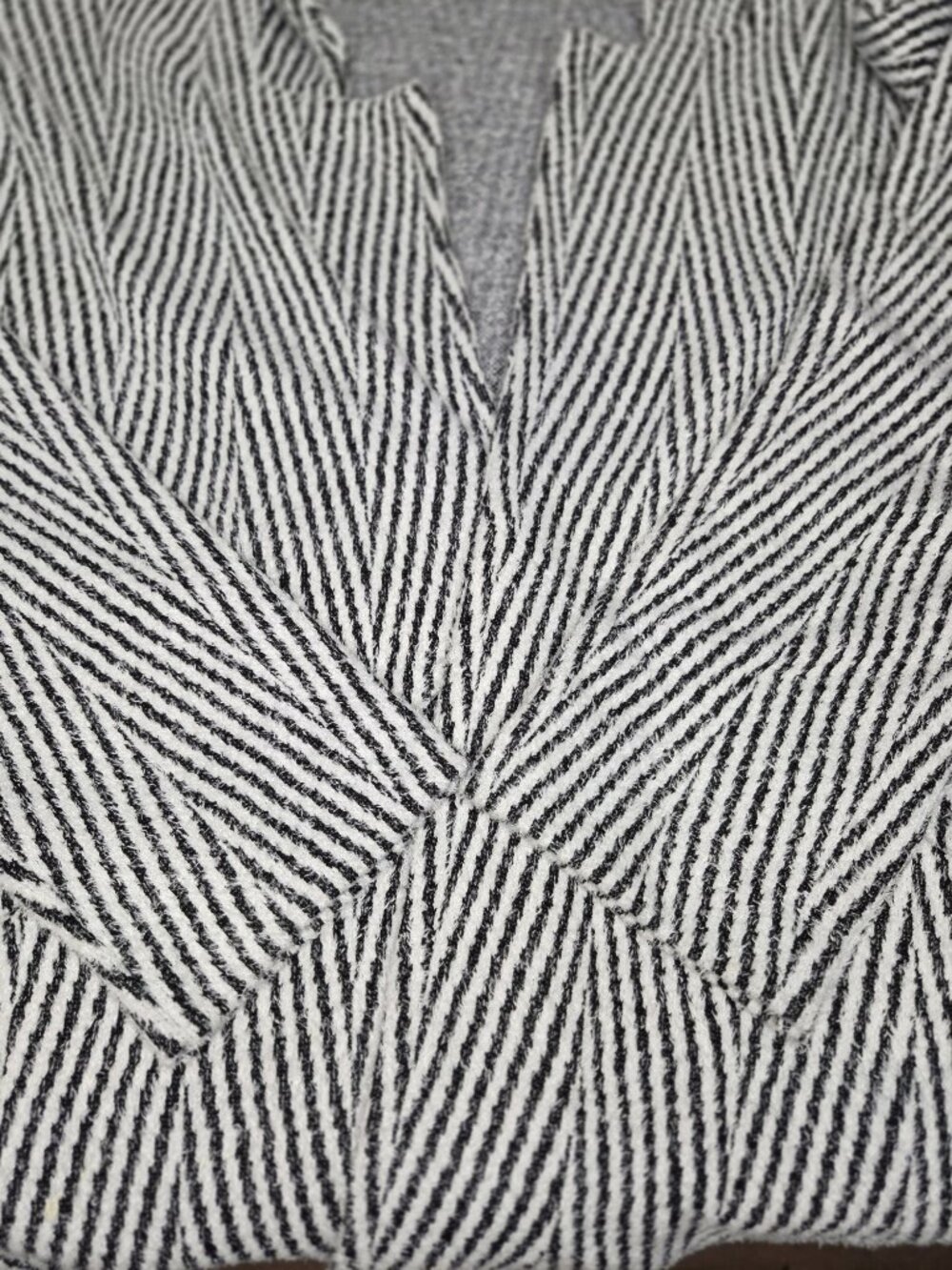 Express Womens XL Long Sleeve Open Cardigan Duster Overcoat Black White Striped - Picture 10 of 15